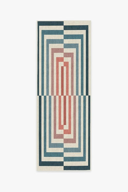 Jonathan Adler Op Art Teal Tufted Rug