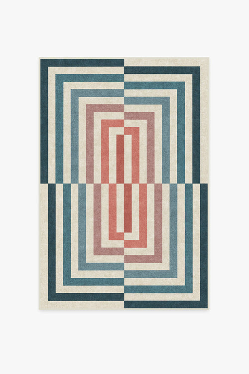 Jonathan Adler Op Art Teal Tufted Rug