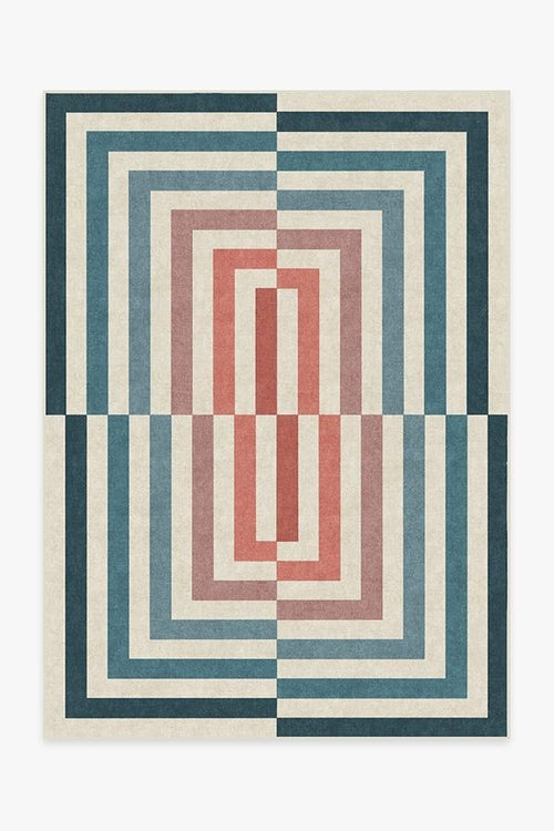 Jonathan Adler Op Art Teal Tufted Rug