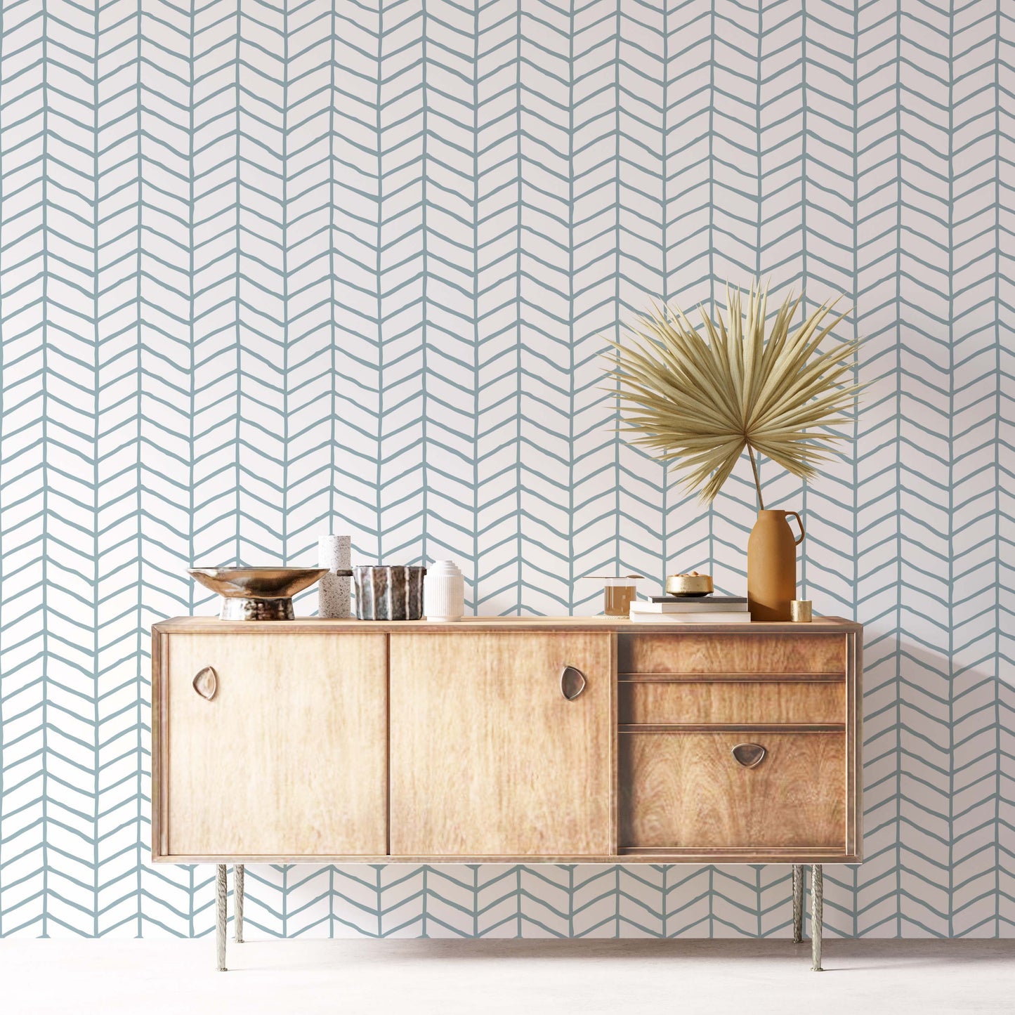 Inky Herringbone Wallpaper