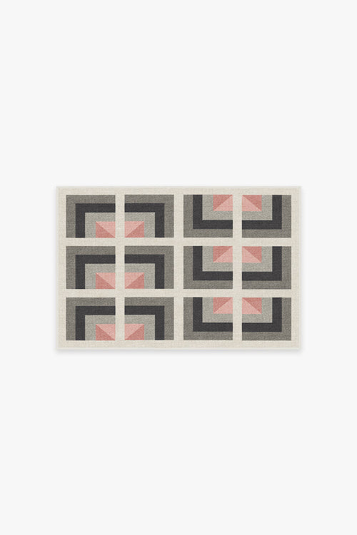 Simone Charcoal Pink Tufted Rug