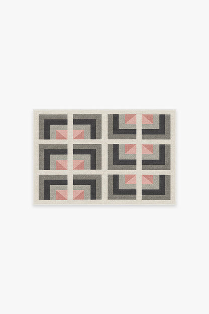 Simone Charcoal Pink Tufted Rug