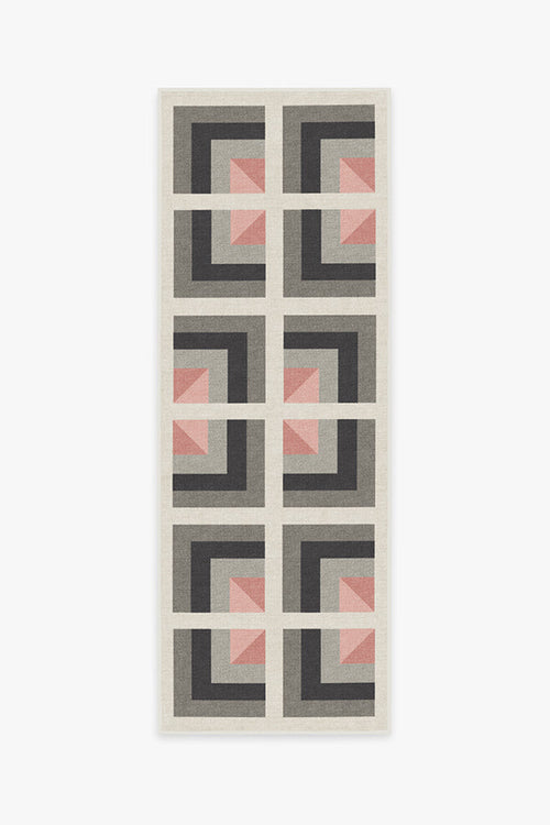 Simone Charcoal Pink Tufted Rug