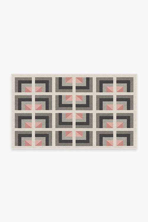 Simone Charcoal Pink Tufted Rug