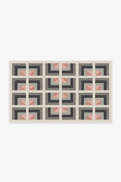 Simone Charcoal Pink Tufted Rug