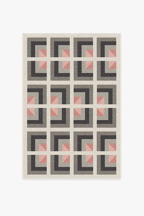 Simone Charcoal Pink Tufted Rug