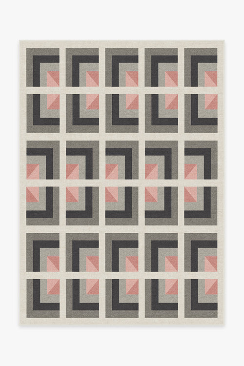 Simone Charcoal Pink Tufted Rug