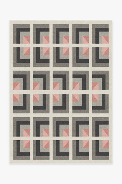 Simone Charcoal Pink Tufted Rug