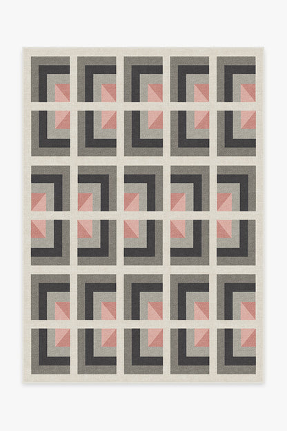 Simone Charcoal Pink Tufted Rug