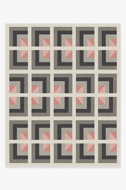 Simone Charcoal Pink Tufted Rug