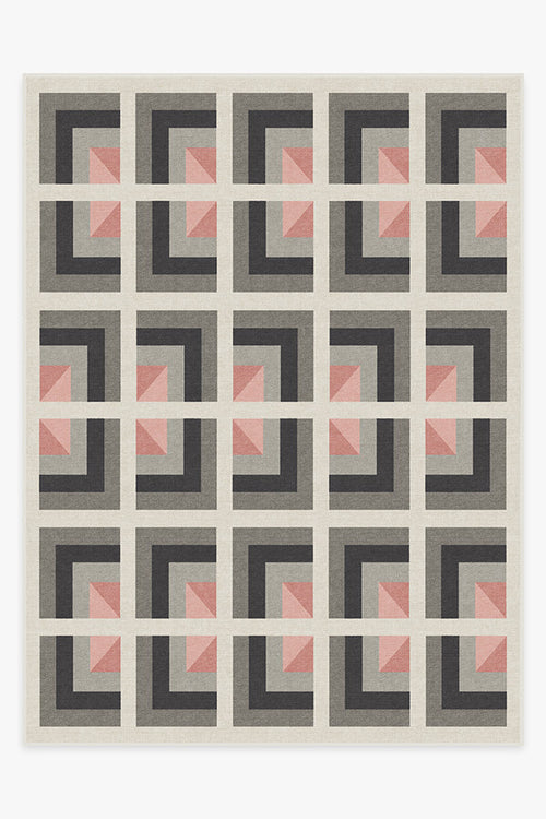 Simone Charcoal Pink Tufted Rug