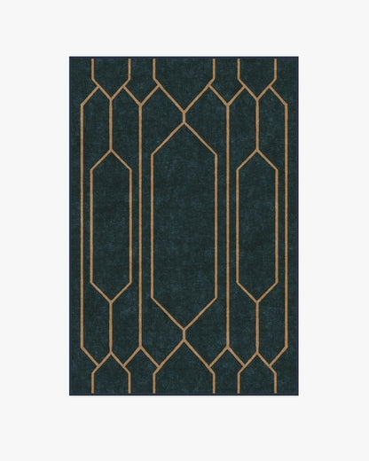 The Hiltons Bryant Marine Blue & Gold Tufted Rug