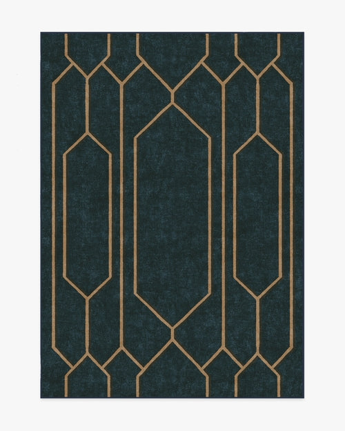 The Hiltons Bryant Marine Blue & Gold Tufted Rug