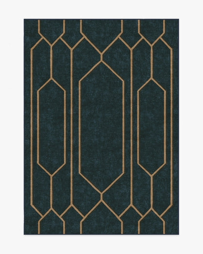 The Hiltons Bryant Marine Blue & Gold Tufted Rug