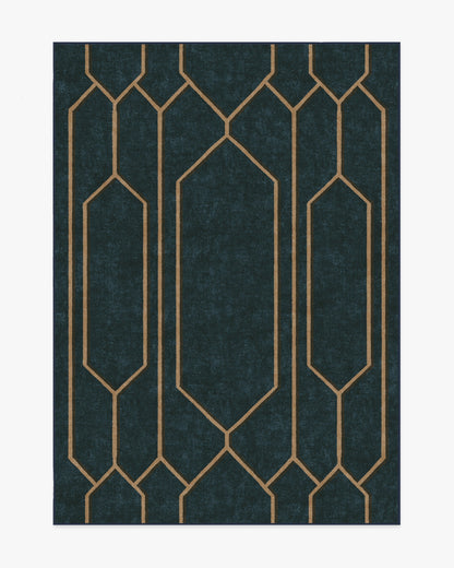 The Hiltons Bryant Marine Blue & Gold Tufted Rug