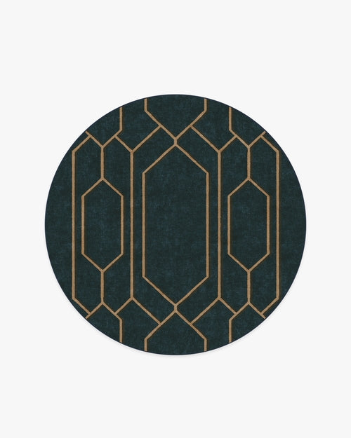 The Hiltons Bryant Marine Blue & Gold Tufted Rug