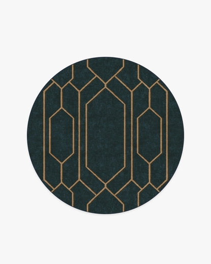 The Hiltons Bryant Marine Blue & Gold Tufted Rug