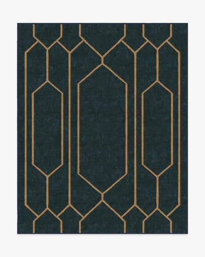 The Hiltons Bryant Marine Blue & Gold Tufted Rug