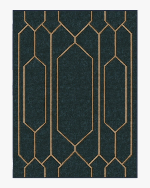 The Hiltons Bryant Marine Blue & Gold Tufted Rug