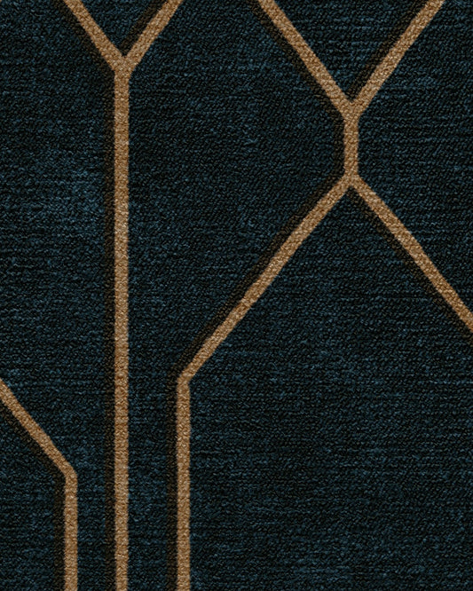 The Hiltons Bryant Marine Blue & Gold Tufted Rug